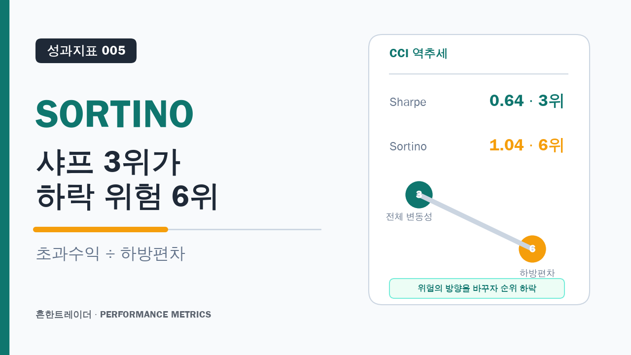 소르티노 비율: 샤프 비율이 놓치는 하락 위험 대표 이미지
